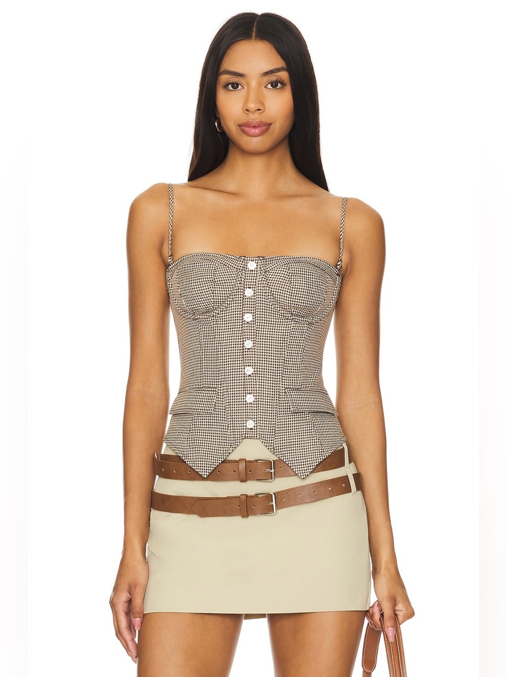GUIZIO Edith Corset Cafe Bustier Top Lace Up NEW NWT